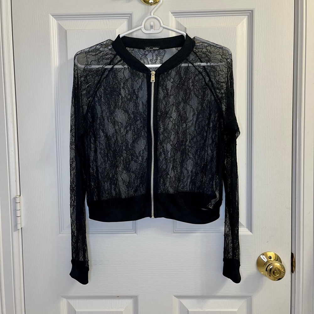 ZARA lace bomber jacket size M